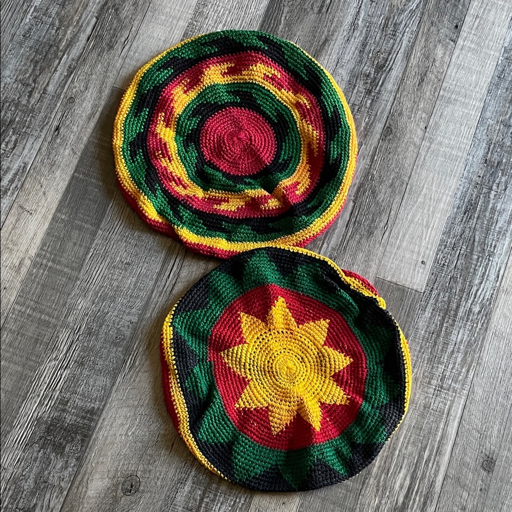 Colorful Crochet Beret Set